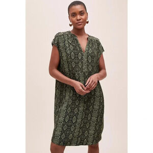 EUC Anthropologie Rachel Tunic Dress - Snake Print Cap Sleeve Casual Mini Dress